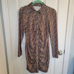 Floral button down long sleeve dress. Size M Ole by koton